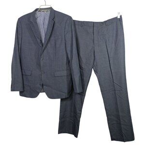Banana Republic Tailored Slim Fit 2 pc Suit Jacket Men Size 44 Pant 38 x 32 Navy